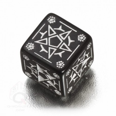 D6 PENTAGRAM BLACK & WHITE DIE (1) - SPECIAL - D6 - 6PEN05