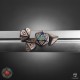Tribal Dice Set: Blue-green & Beige