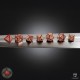 Tribal Dice Set: Shimmering red & Beige