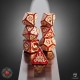 Tribal Dice Set: Shimmering red & Beige