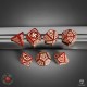 Tribal Dice Set: Shimmering red & Beige