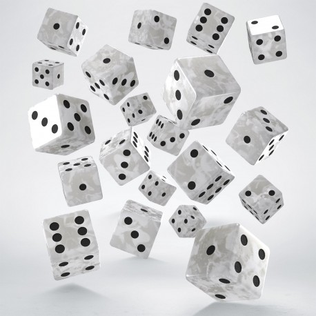 Full Pack of D6s: Pearl&Black